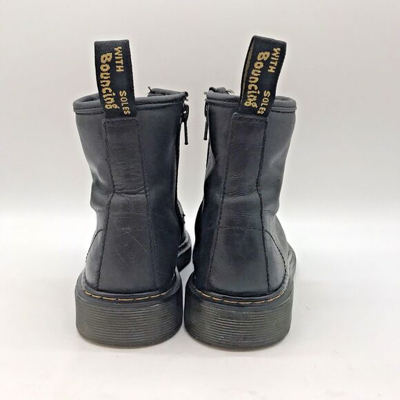 Dr. Martens Docs 1460 J Combat Boots M4 L5 EU36 Black Leather Side Zip High Top - Picture 4 of 11